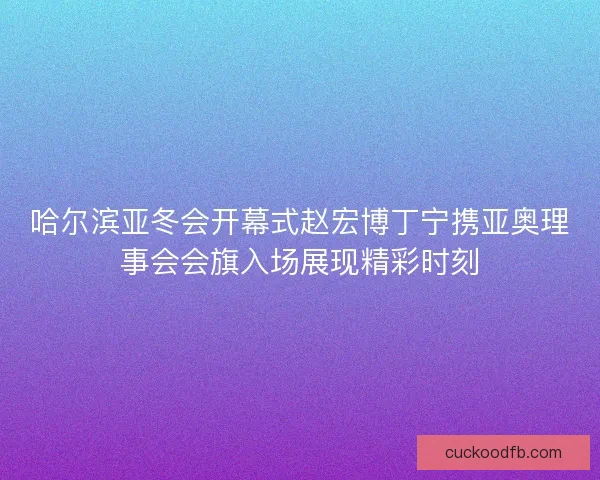 哈尔滨亚冬会开幕式赵宏博丁宁携亚奥理事会会旗入场展现精彩时刻